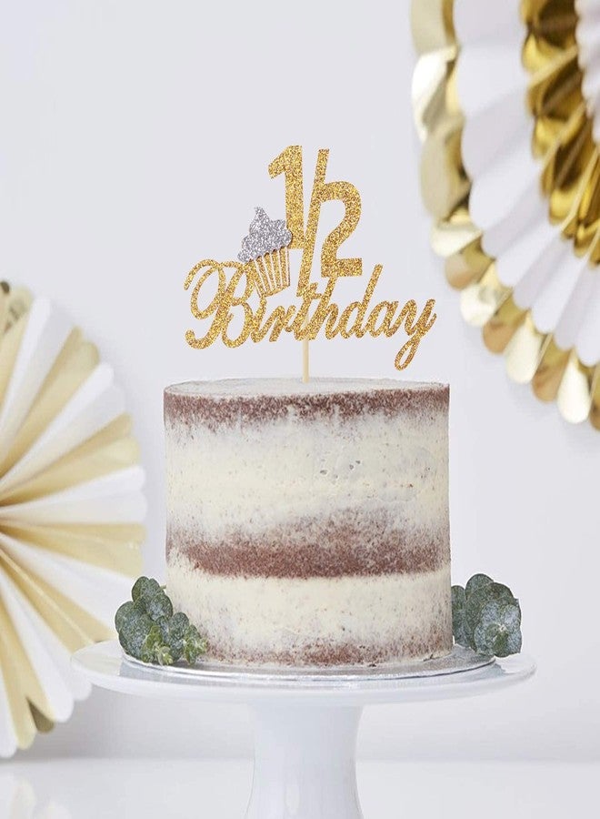 فيستيكو زينة كعكة عيد الميلاد النصفية اللامعة من فيستيكو® لحفلة عيد ميلاد الطفل نصف السنة، 6 أشهر، عيد الميلاد الأول، زينة حفلات الذكرى السنوية النصفية (ذهبي وفضي) - Image 3